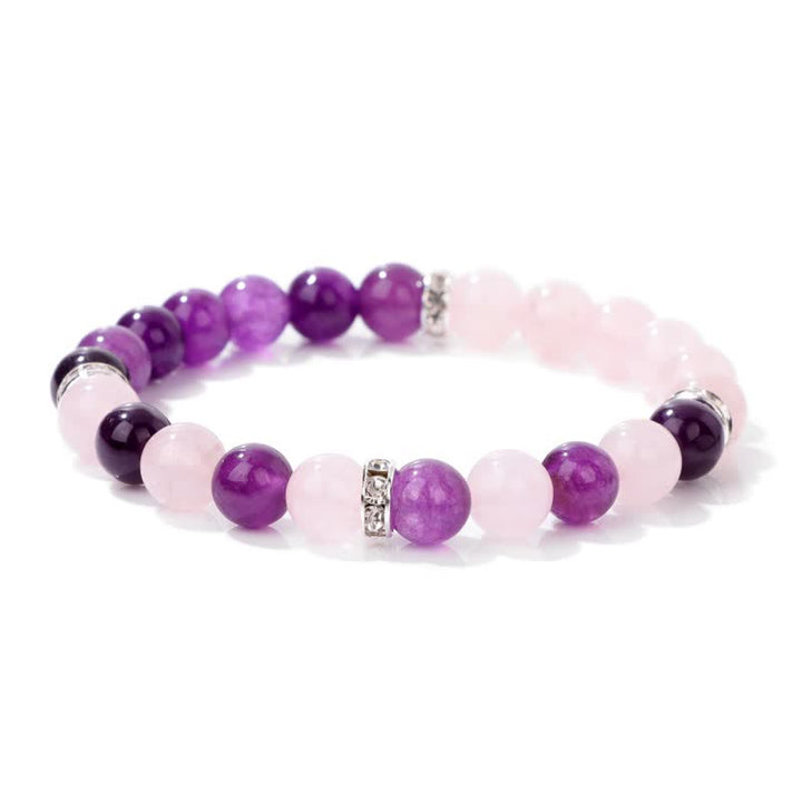 Bracelet en perles contrastées multicolores en pierre naturelle Olivenorma 