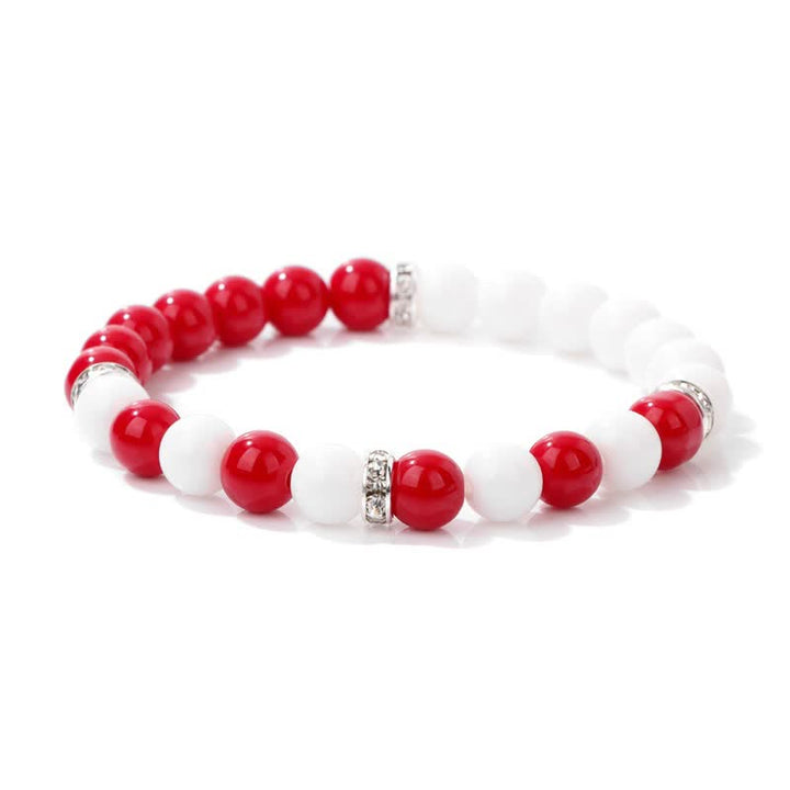 Bracelet en perles contrastées multicolores en pierre naturelle Olivenorma 