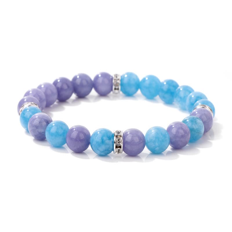 Bracelet en perles contrastées multicolores en pierre naturelle Olivenorma 