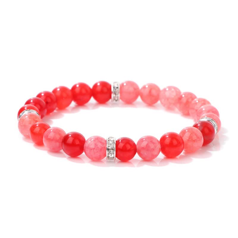 Bracelet en perles contrastées multicolores en pierre naturelle Olivenorma 