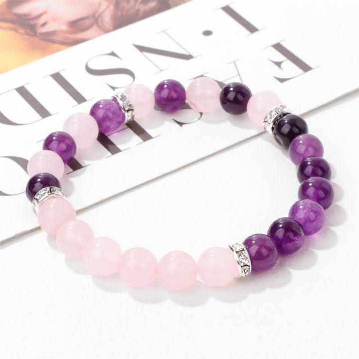 Bracelet en perles contrastées multicolores en pierre naturelle Olivenorma 