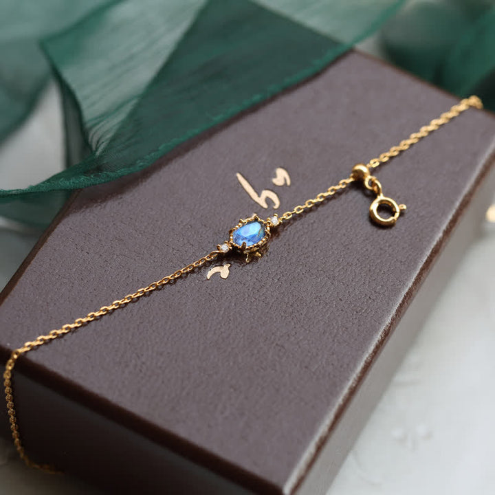 Ensemble de bijoux en pierre de lune bleue naturelle Olivenorma 