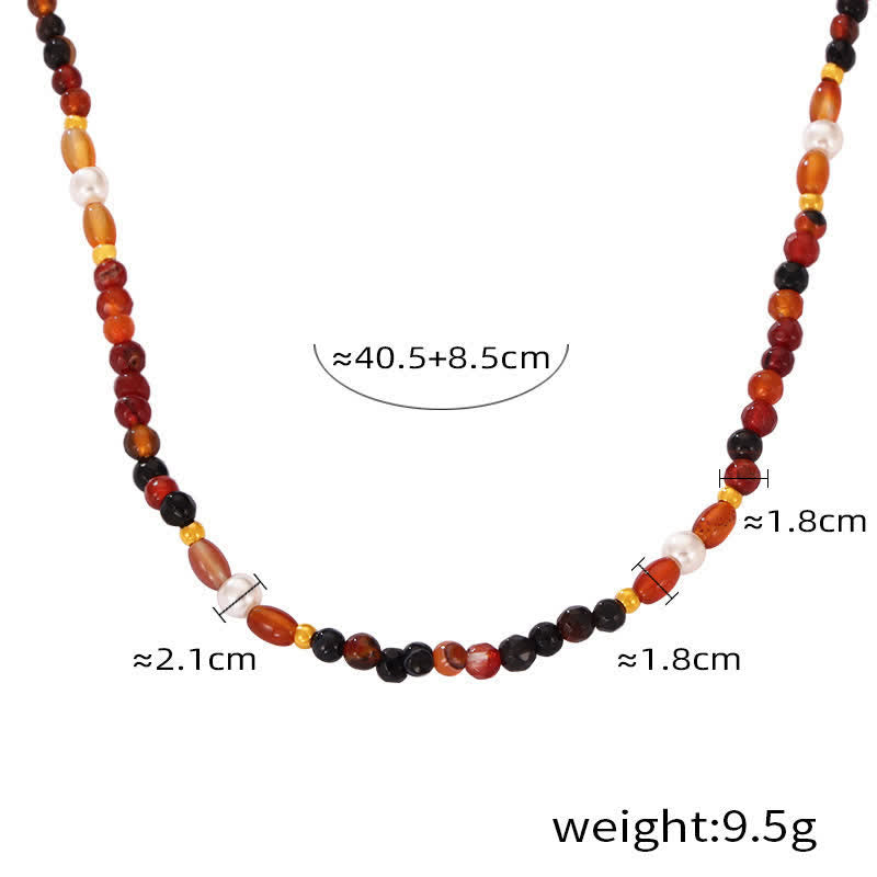 Collier en acier titane et pierre naturelle coloré Olivenorma 