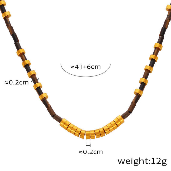 Collier en acier titane et pierre naturelle coloré Olivenorma 