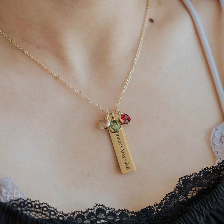 Collier de bijoux personnalisé avec fleur de naissance et pierre de naissance Olivenorma avec nom