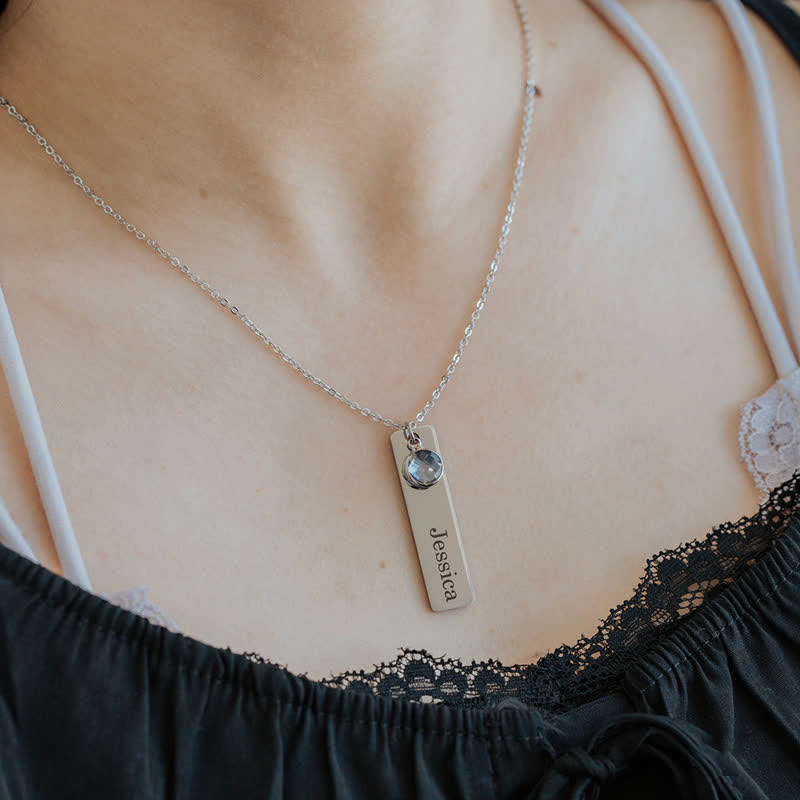 Collier de bijoux personnalisé avec fleur de naissance et pierre de naissance Olivenorma avec nom