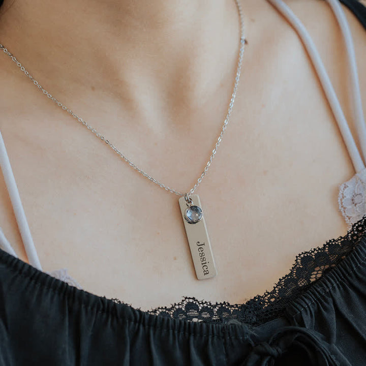 Collier de bijoux personnalisé avec fleur de naissance et pierre de naissance Olivenorma avec nom