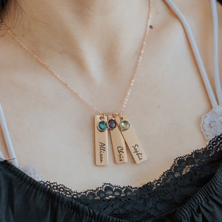 Collier de bijoux personnalisé avec fleur de naissance et pierre de naissance Olivenorma avec nom
