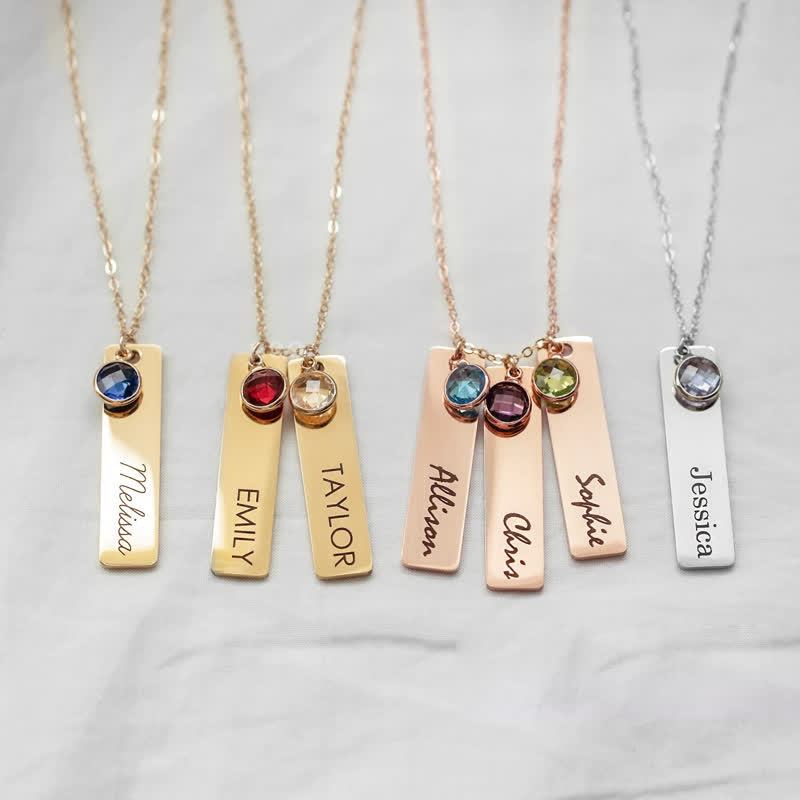 Collier de bijoux personnalisé avec fleur de naissance et pierre de naissance Olivenorma avec nom