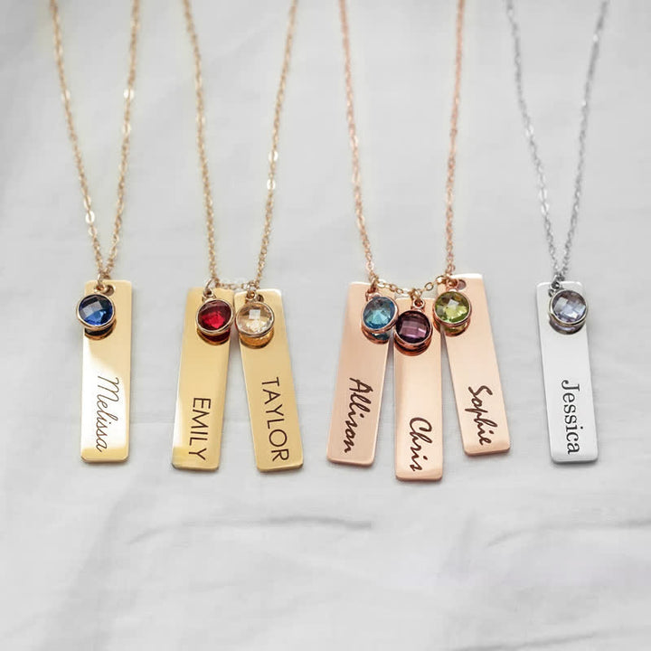 Collier de bijoux personnalisé avec fleur de naissance et pierre de naissance Olivenorma avec nom
