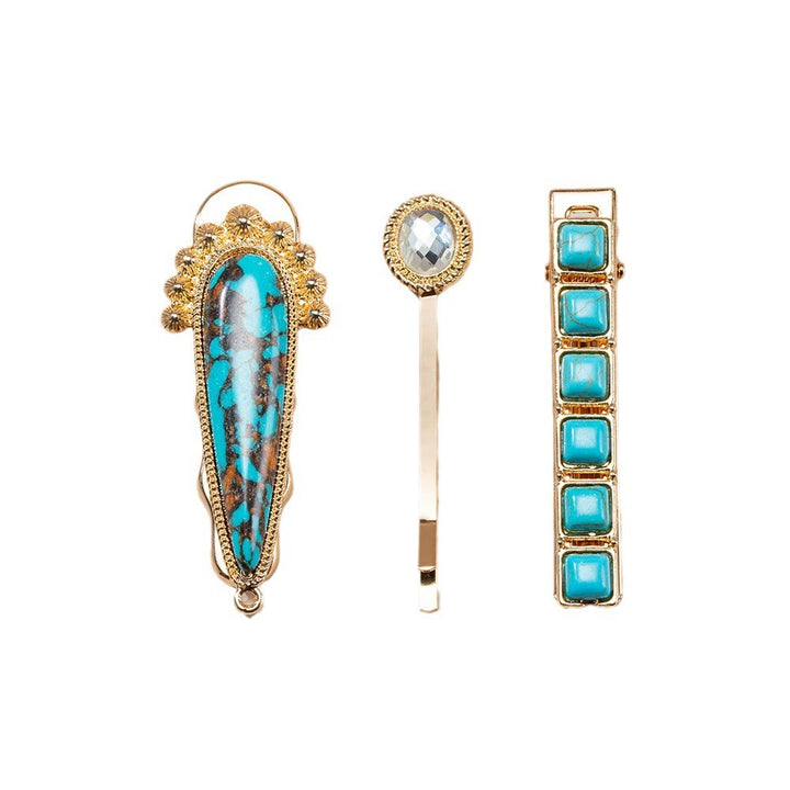 Olivenorma Lot de 3 épingles à cheveux de luxe turquoise 