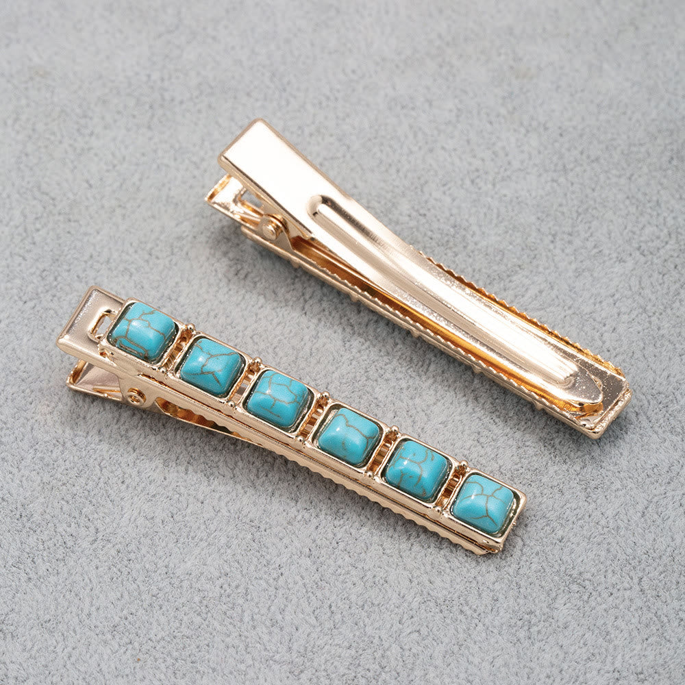 Olivenorma Lot de 4 épingles à cheveux turquoise vintage 