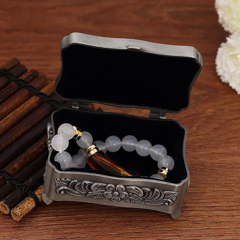 Coffret à bijoux gravé avec chapelet catholique Olivenorma