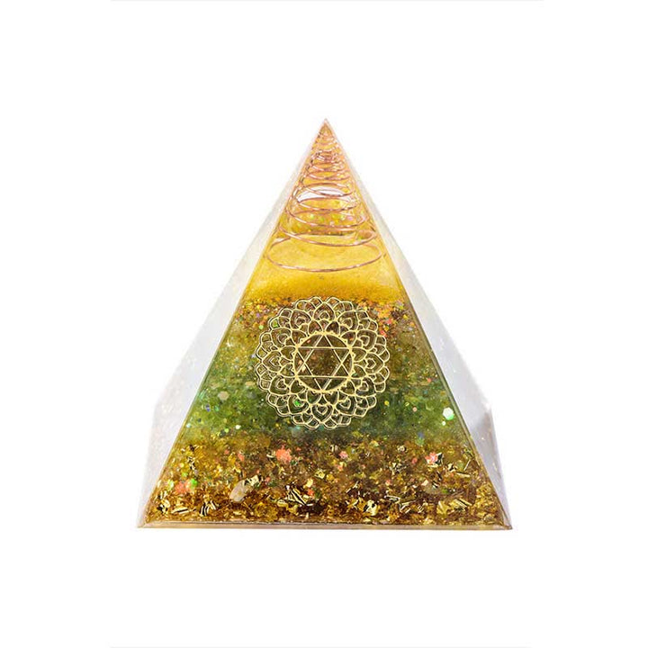 Olivenorma « Bonne chance pour l'année » Pyramide d'orgone en citrine et péridot