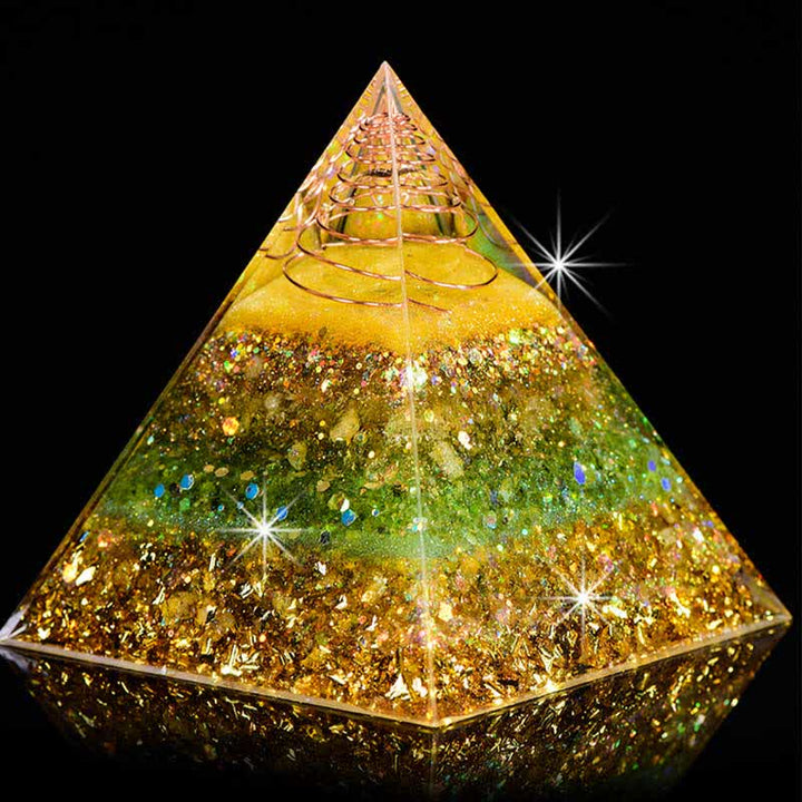 Olivenorma « Bonne chance pour l'année » Pyramide d'orgone en citrine et péridot