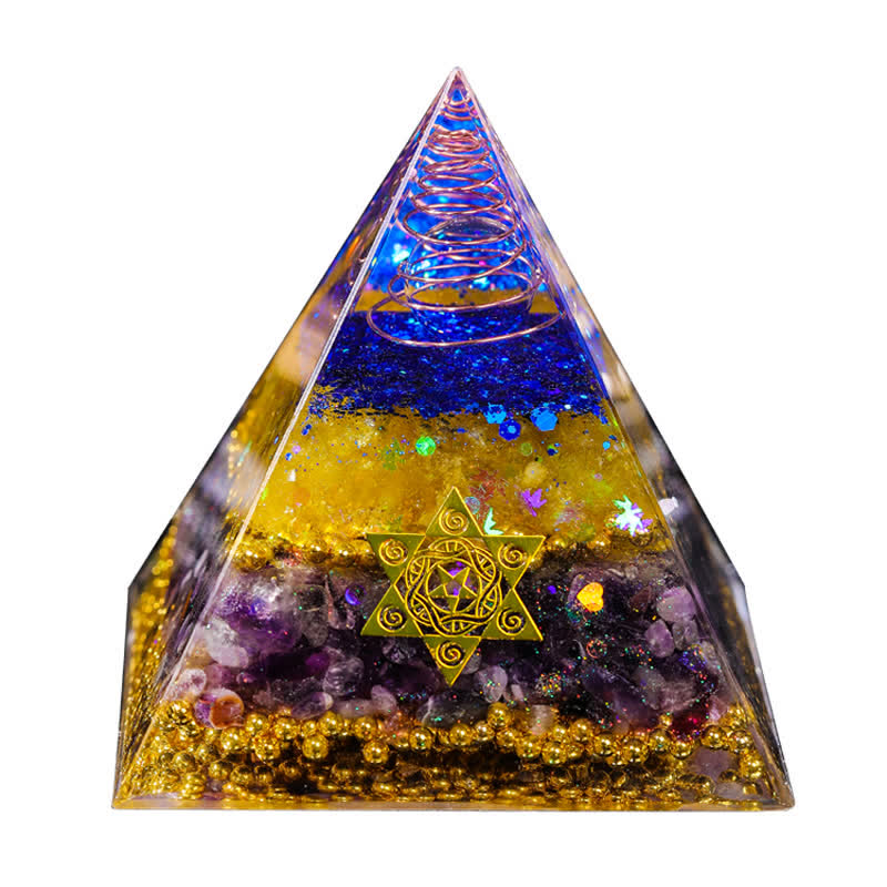Pyramide d'orgone en pierre naturelle Olivenorma « Beauté et Talent »