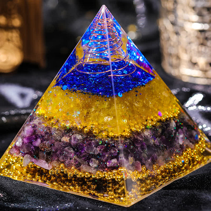 Pyramide d'orgone en pierre naturelle Olivenorma « Beauté et Talent »