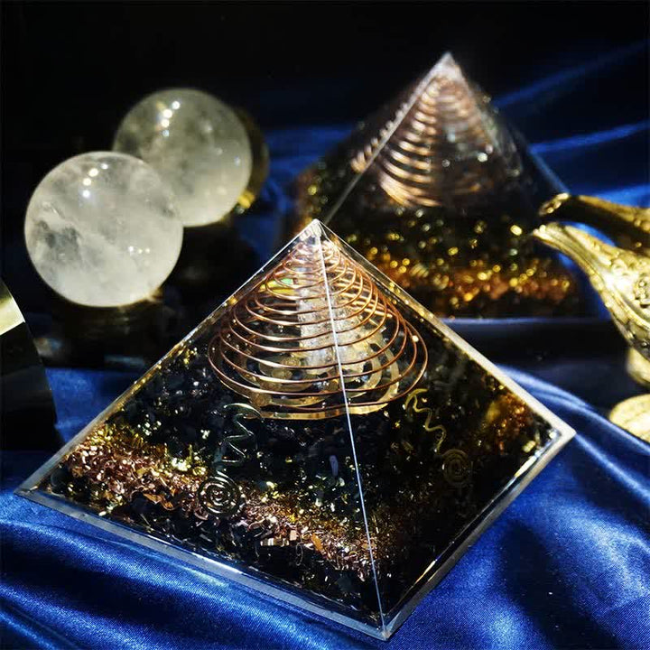 Pyramide d'orgone en pierre naturelle Olivenorma « Gardien de la paix »