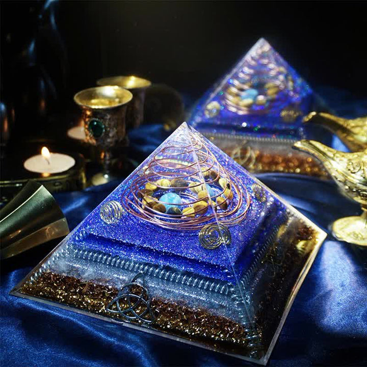 Pyramide d'orgone en pierre naturelle Olivenorma « Interstellar Secret »