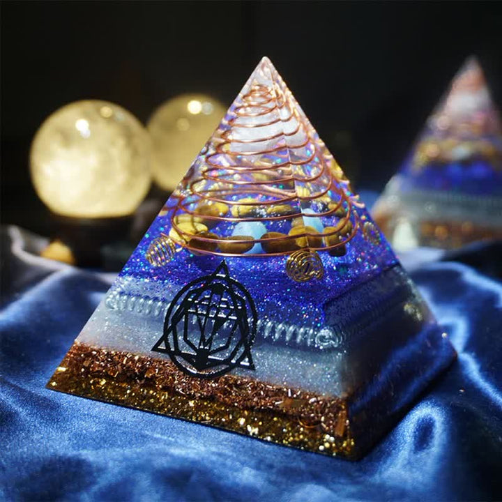 Pyramide d'orgone en pierre naturelle Olivenorma « Interstellar Secret »