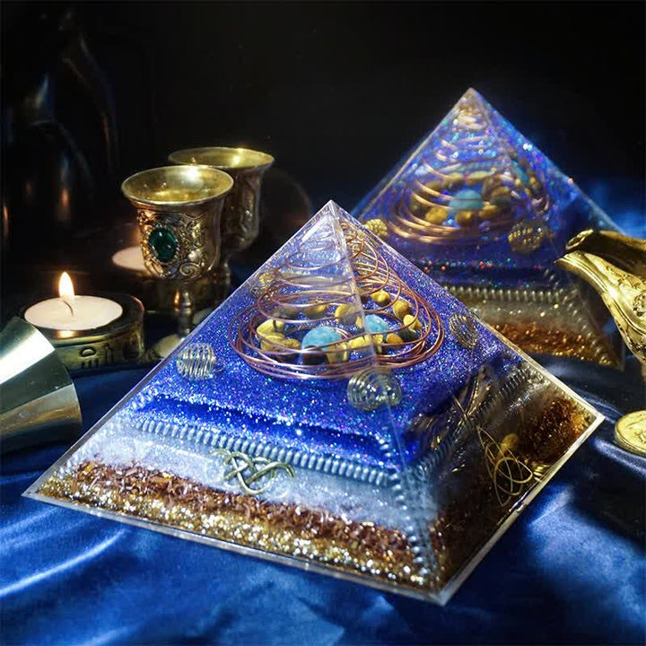 Pyramide d'orgone en pierre naturelle Olivenorma « Interstellar Secret »