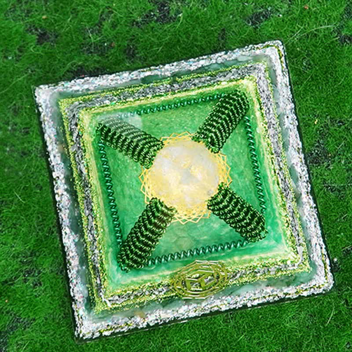 Pyramide d'orgone en pierre naturelle multifonctionnelle de guérison Olivenorma