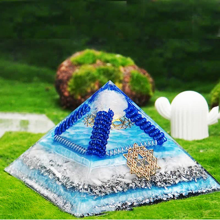 Pyramide d'orgone en pierre naturelle multifonctionnelle de guérison Olivenorma
