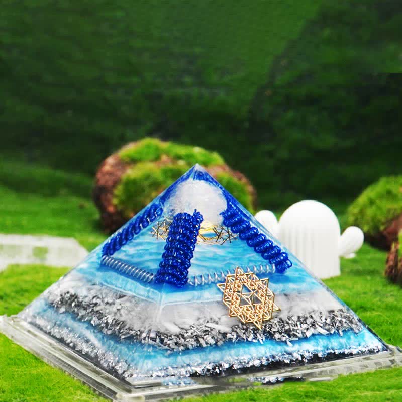 Pyramide d'orgone en pierre naturelle multifonctionnelle de guérison Olivenorma