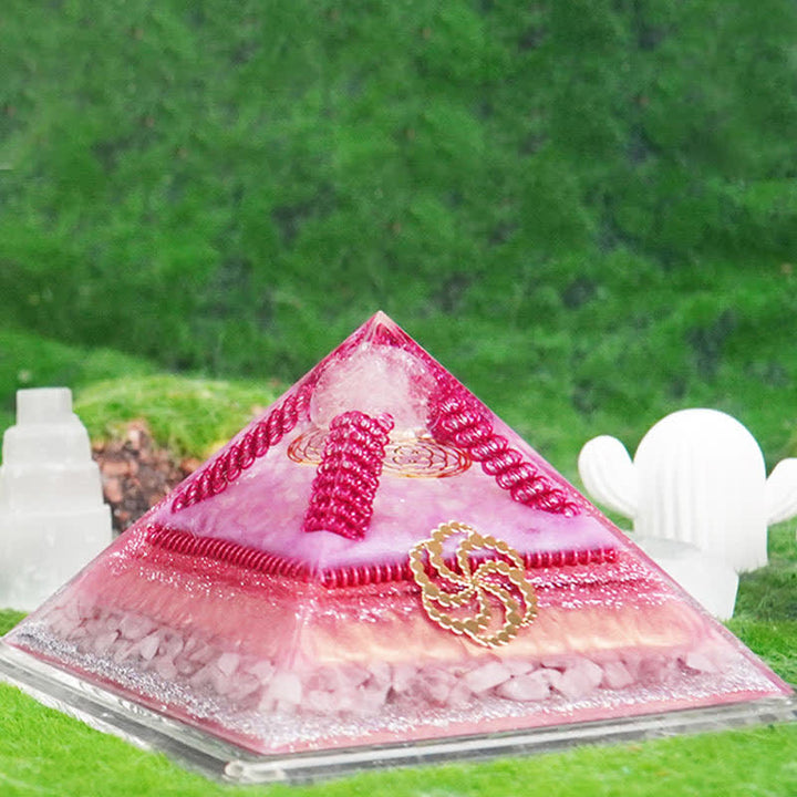 Pyramide d'orgone en pierre naturelle multifonctionnelle de guérison Olivenorma
