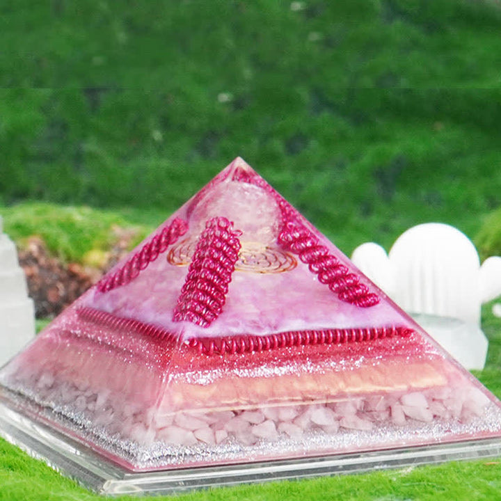 Pyramide d'orgone en pierre naturelle multifonctionnelle de guérison Olivenorma