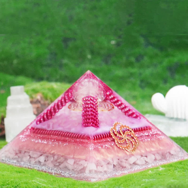 Pyramide d'orgone en pierre naturelle multifonctionnelle de guérison Olivenorma