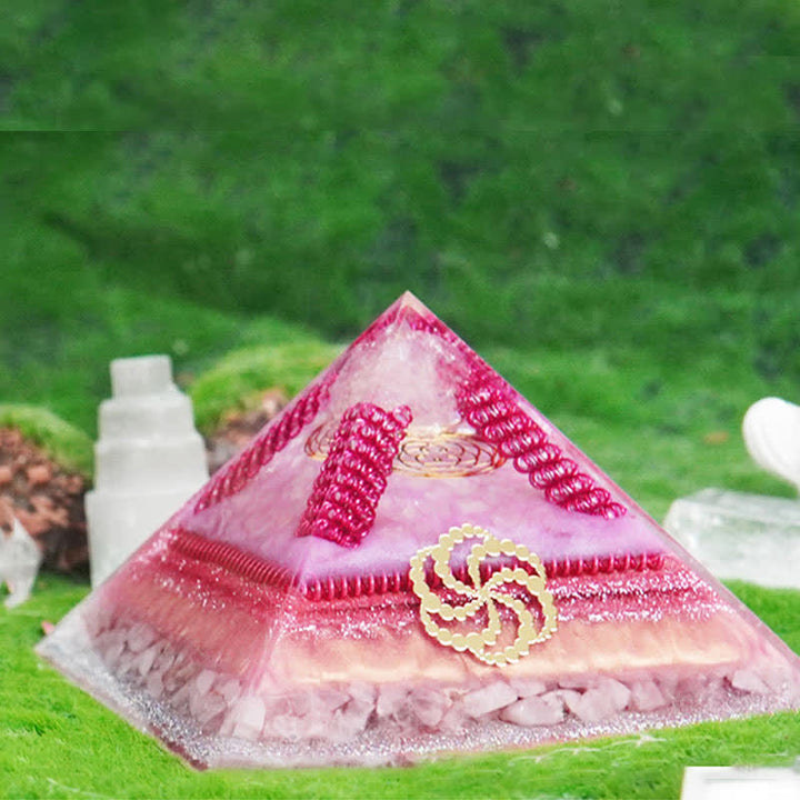 Pyramide d'orgone en pierre naturelle multifonctionnelle de guérison Olivenorma