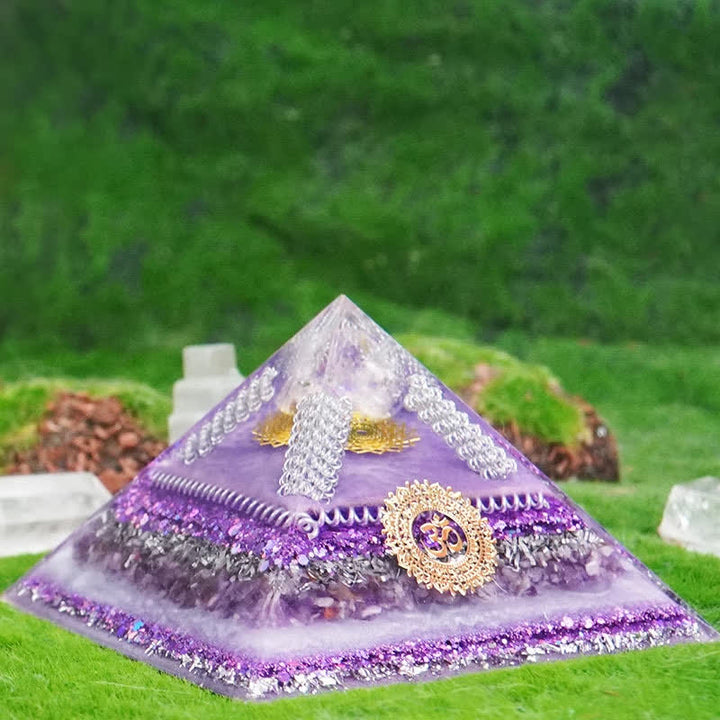 Pyramide d'orgone en pierre naturelle multifonctionnelle de guérison Olivenorma