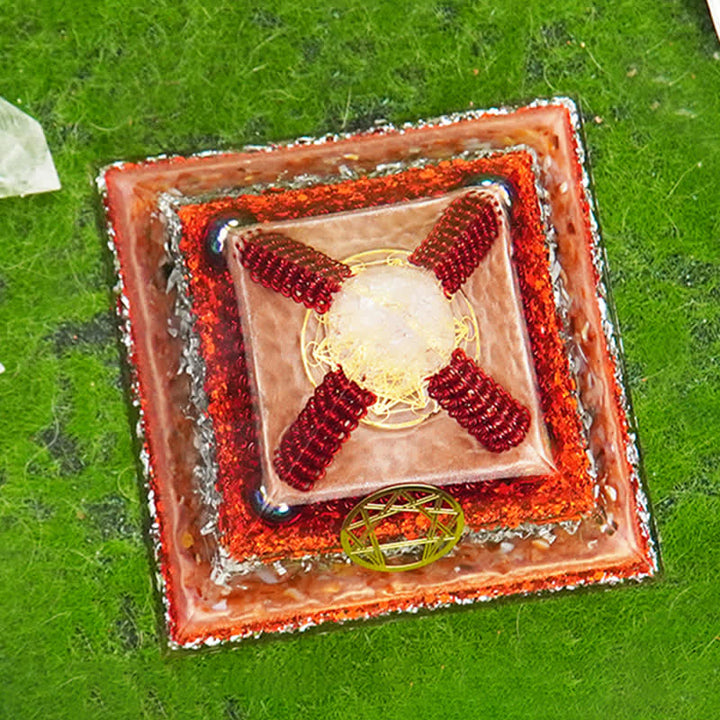 Pyramide d'orgone en pierre naturelle multifonctionnelle de guérison Olivenorma
