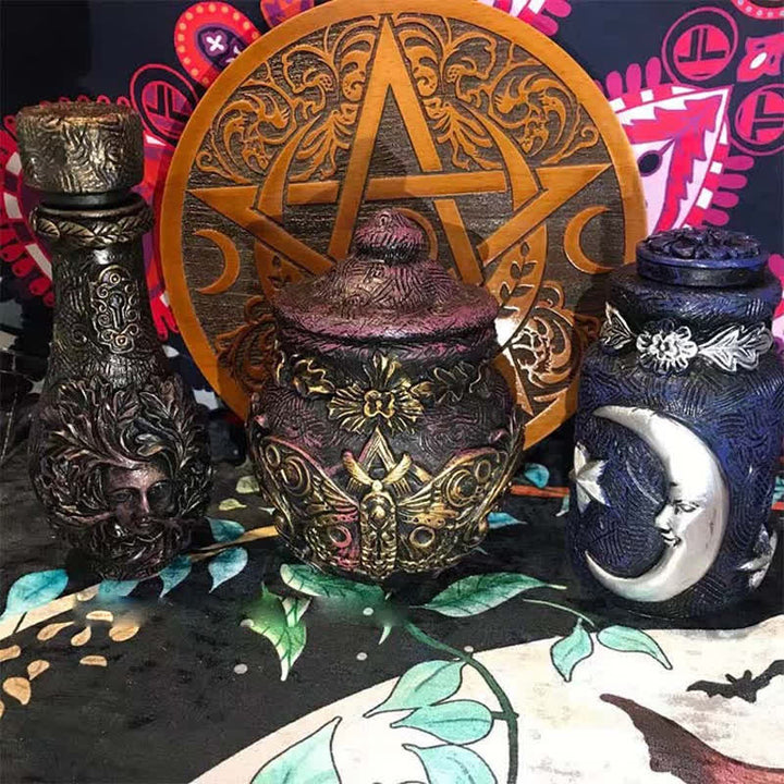 Ornement de bouteille en résine Olivenorma, déesse de la lune et papillon, décoration Wicca