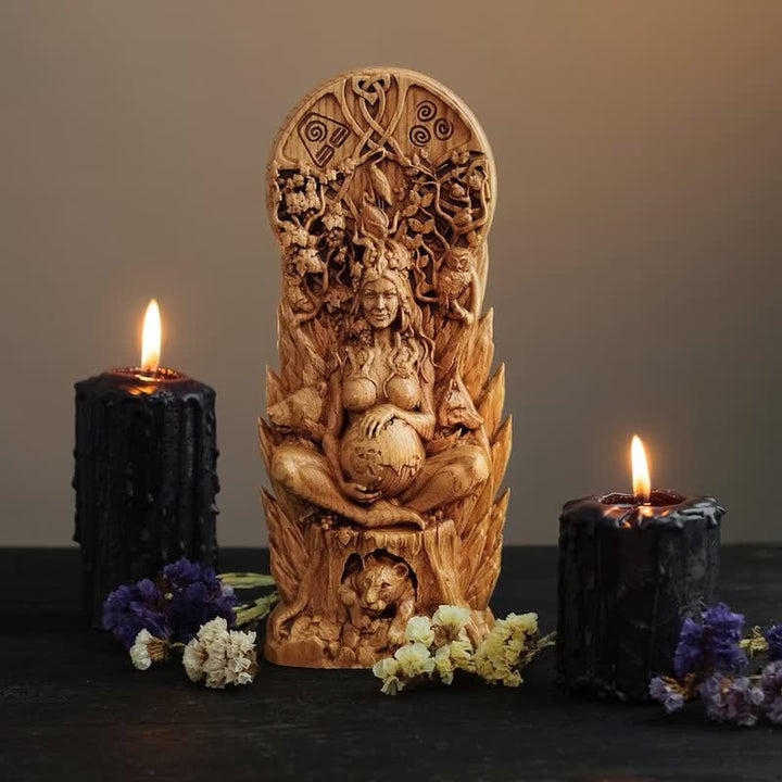 Statue de la déesse Gaïa Olivenorma en résine Décoration païenne
