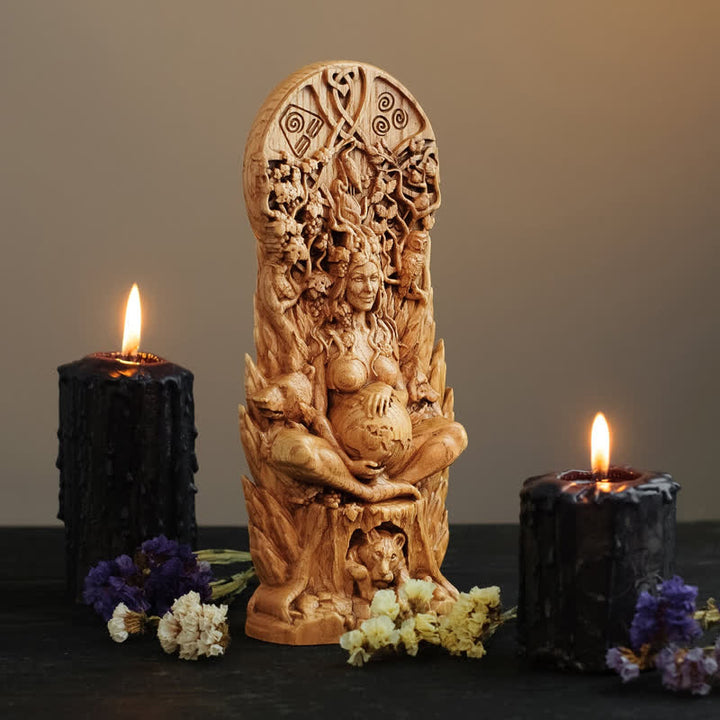 Statue de la déesse Gaïa Olivenorma en résine Décoration païenne