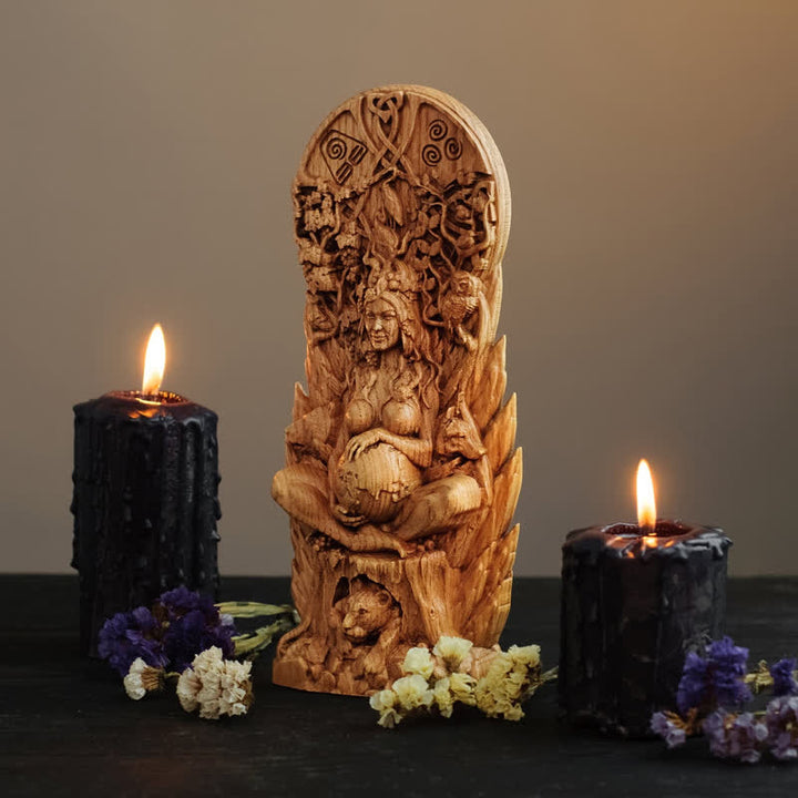Statue de la déesse Gaïa Olivenorma en résine Décoration païenne