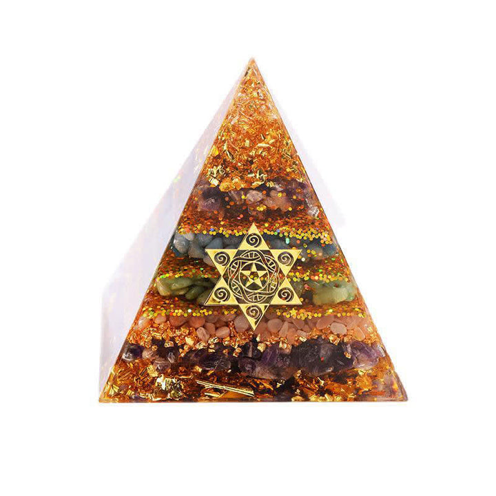 Pyramide d'orgone en pierre naturelle Olivenorma Cube de Métatron