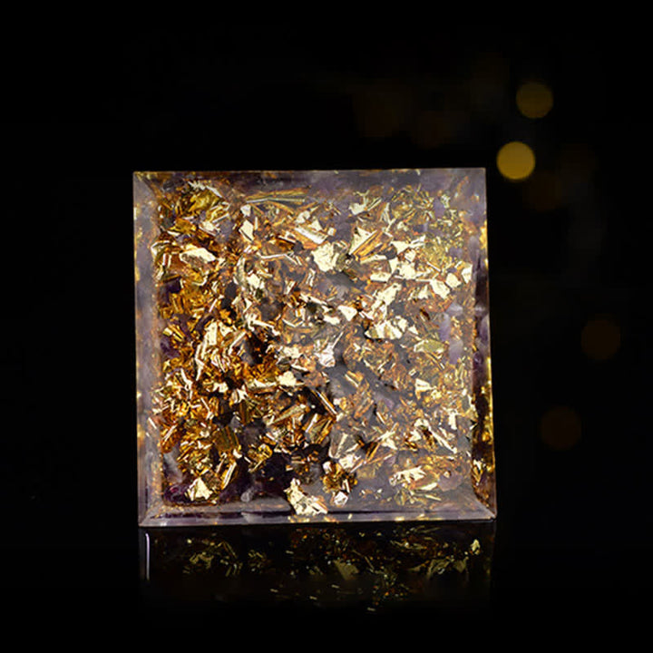 Pyramide d'orgone en pierre naturelle Olivenorma Cube de Métatron