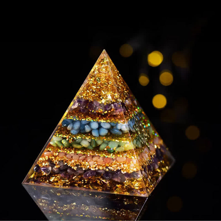 Pyramide d'orgone en pierre naturelle Olivenorma Cube de Métatron