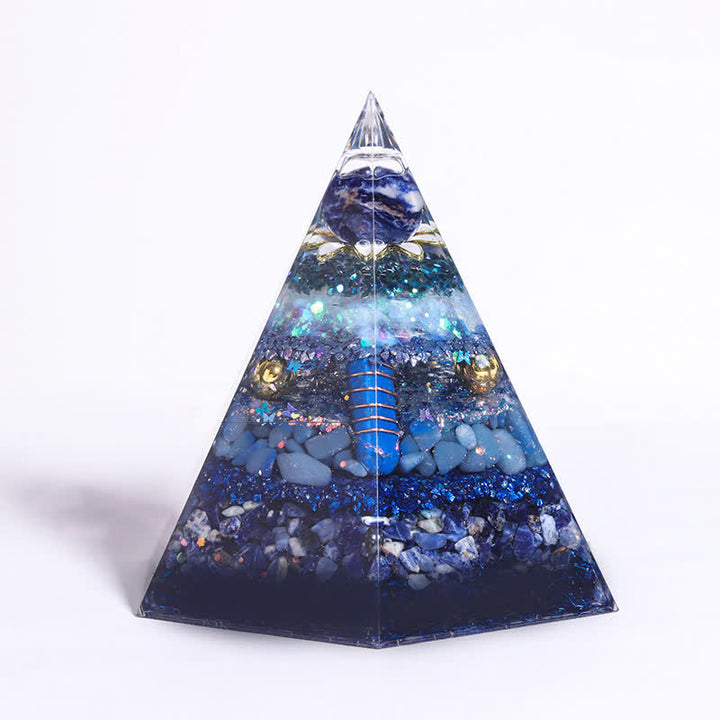 Pyramide d'orgone hexagonale en pierre naturelle porte-bonheur Olivenorma 