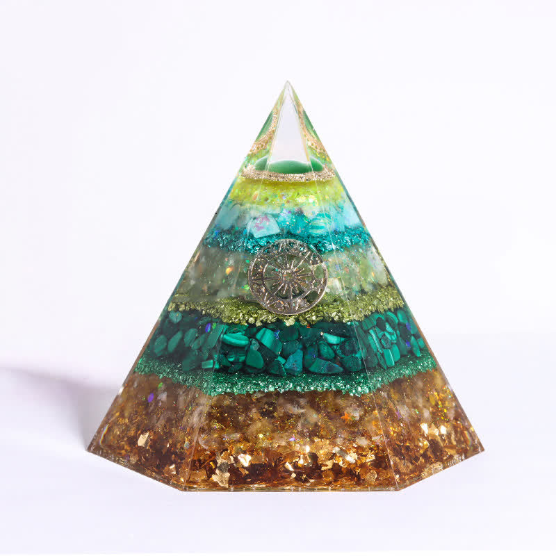 Pyramide d'orgone hexagonale en pierre naturelle porte-bonheur Olivenorma 