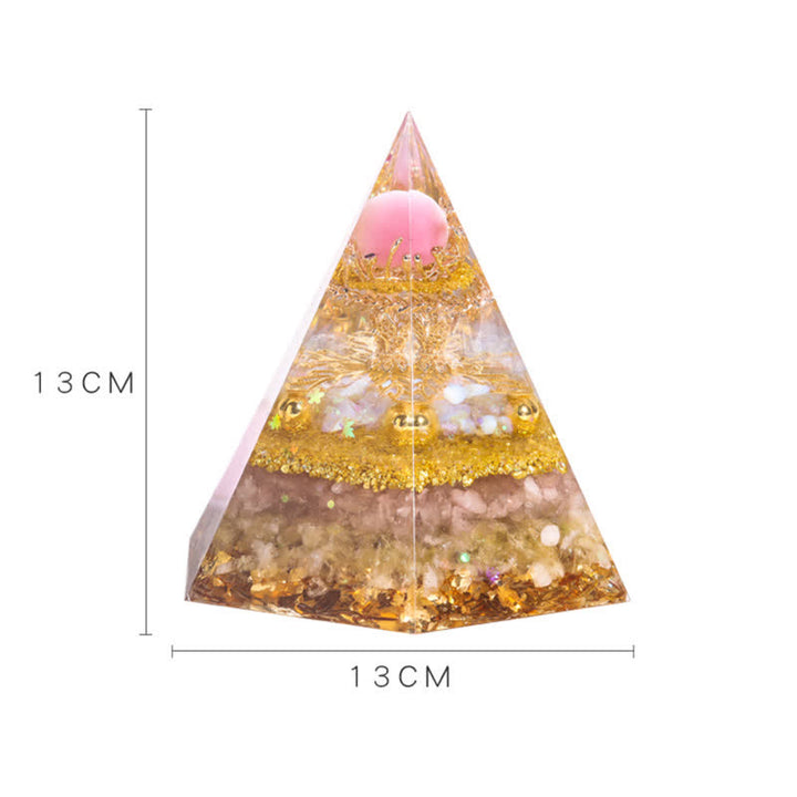 Pyramide d'orgone hexagonale en pierre naturelle porte-bonheur Olivenorma 