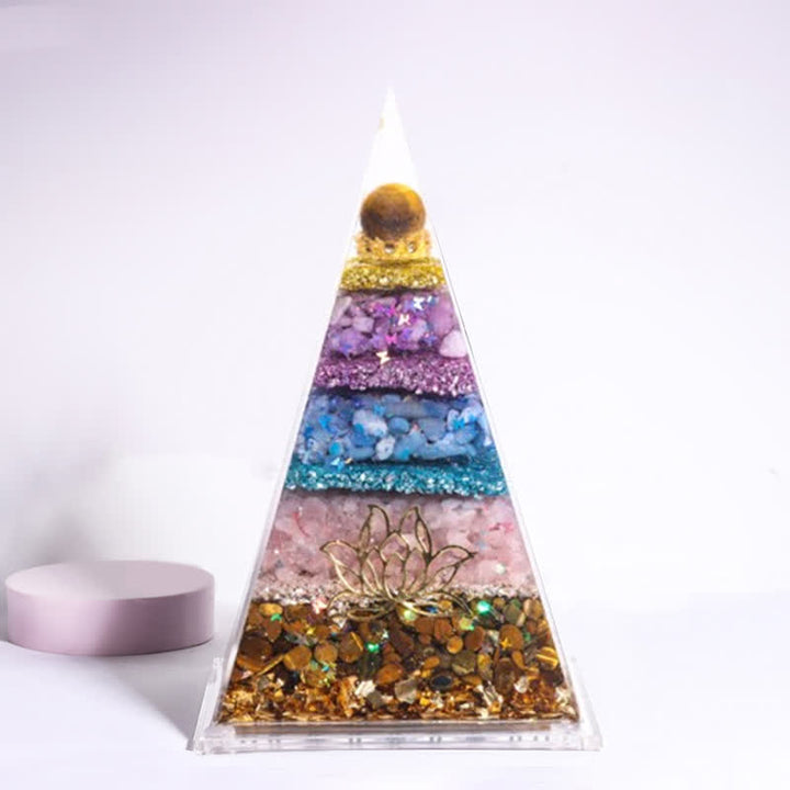Pyramide d'orgone longue et pointue en pierre naturelle Olivenorma Energy