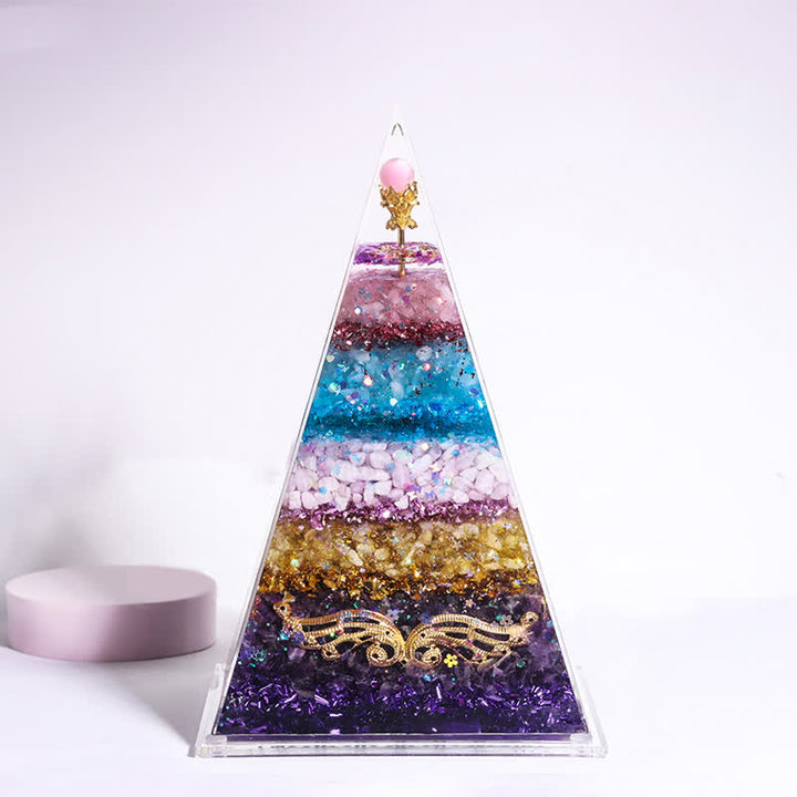 Pyramide d'orgone longue et pointue en pierre naturelle Olivenorma Energy