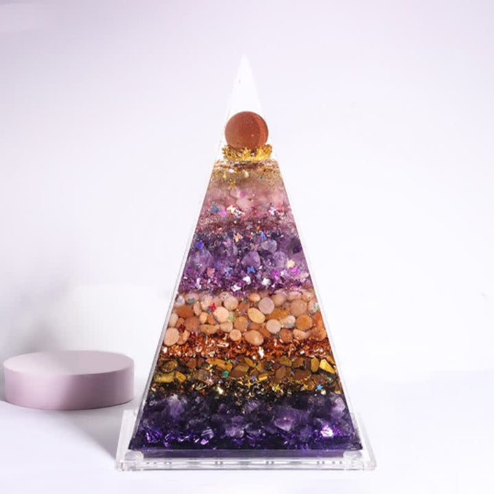 Pyramide d'orgone longue et pointue en pierre naturelle Olivenorma Energy