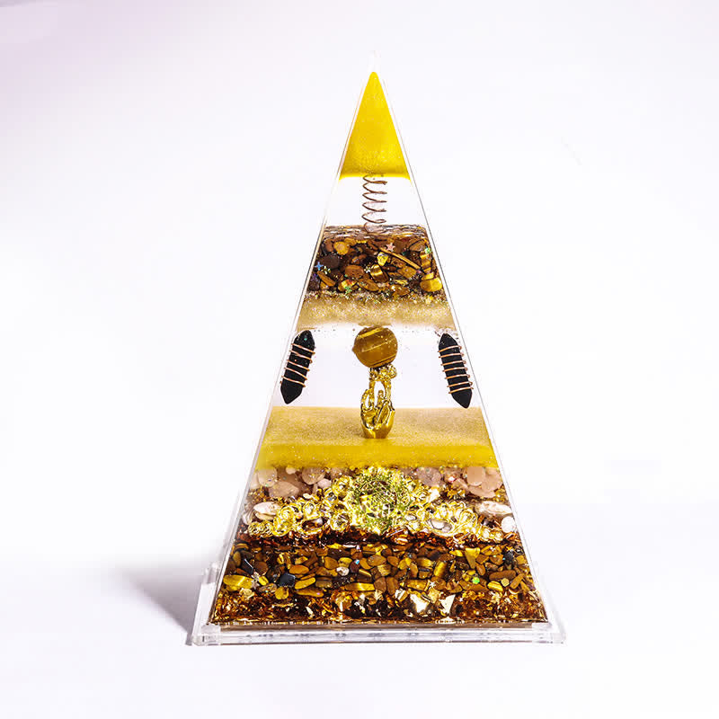 Pyramide d'orgone longue et pointue en pierre naturelle Olivenorma Energy