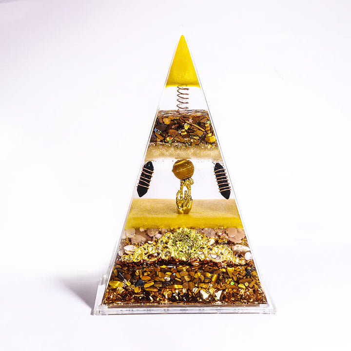 Pyramide d'orgone longue et pointue en pierre naturelle Olivenorma Energy