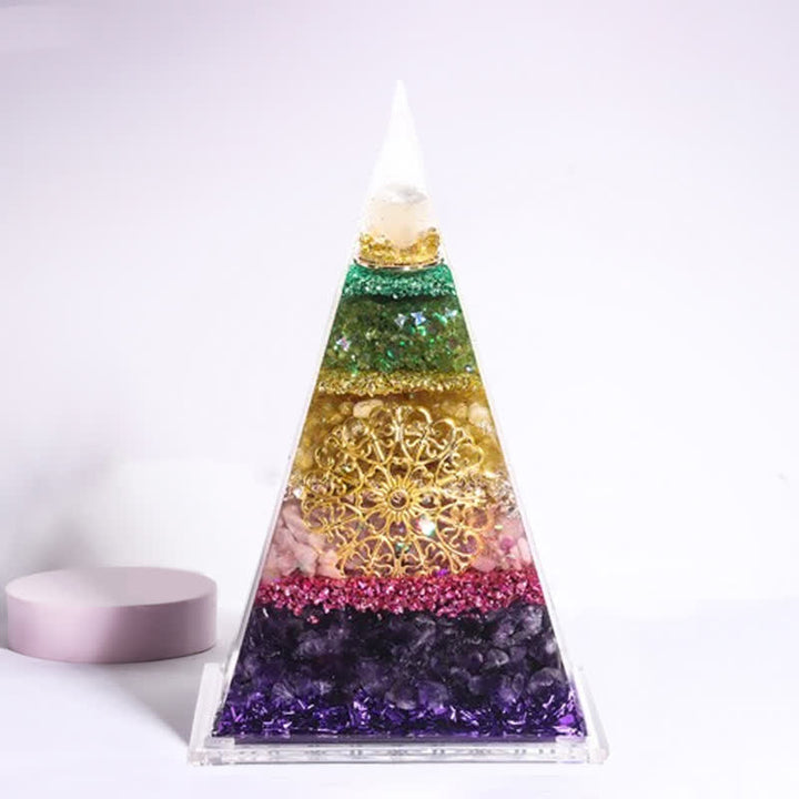 Pyramide d'orgone longue et pointue en pierre naturelle Olivenorma Energy